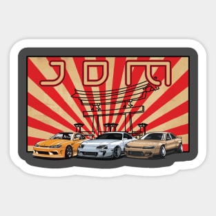 JDM Drift Cars with Torii Gate Graphic Sticker